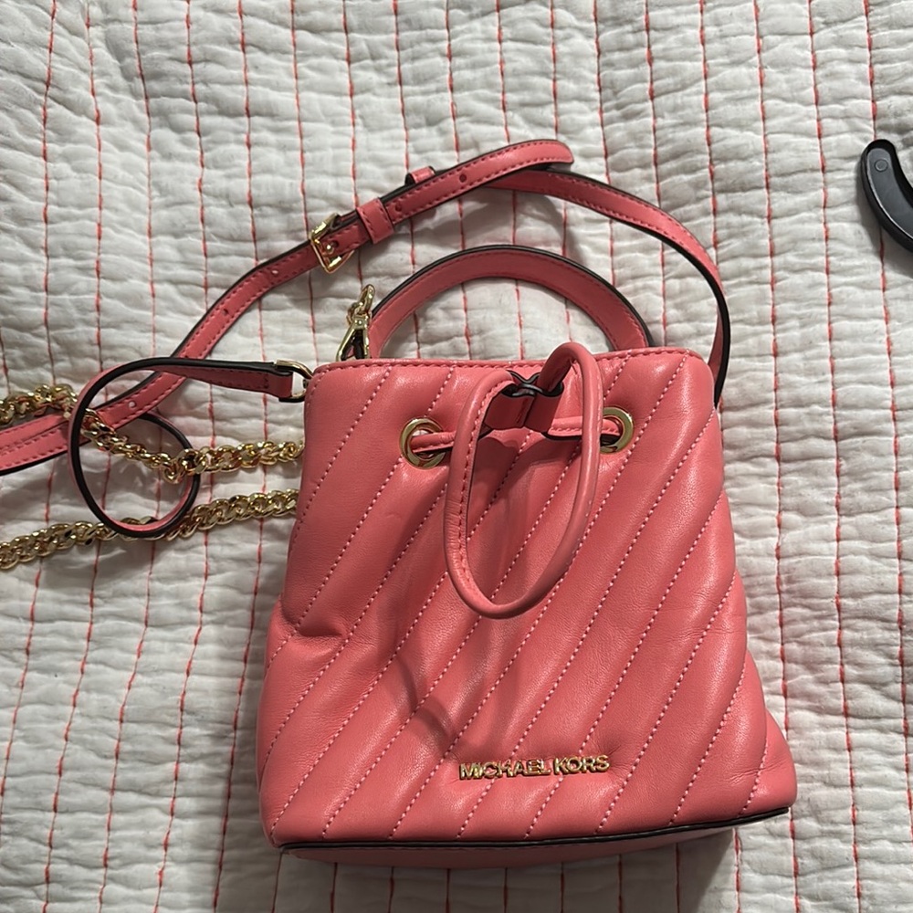 Michael Kors Pink Mini Bag with Gold Hardware